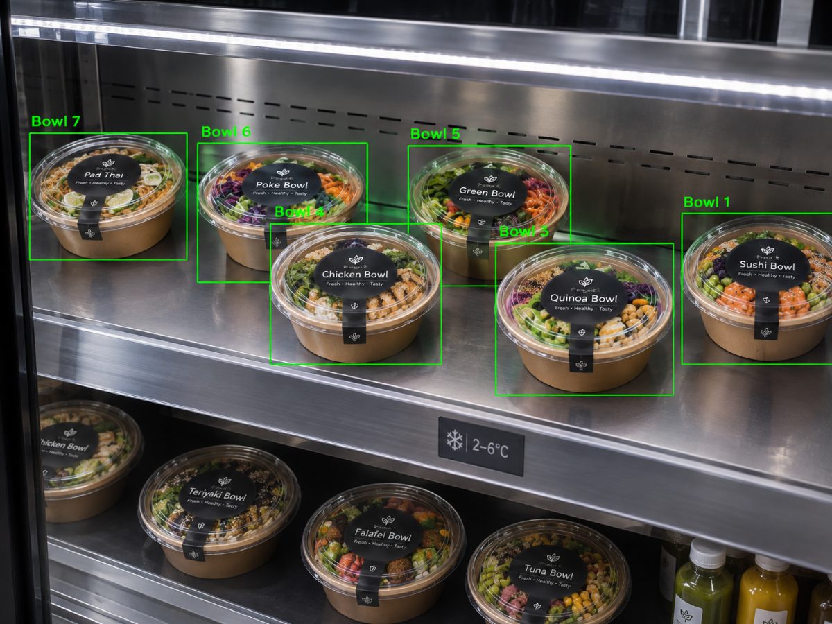 Computer vision detecting products on a supermarket shelf
